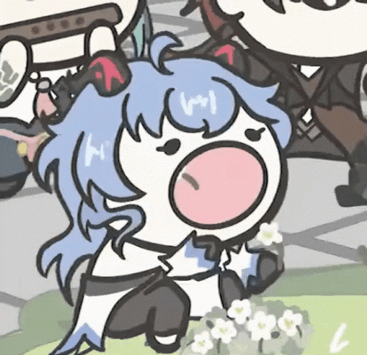 Ganyu Eating Flowers GIF