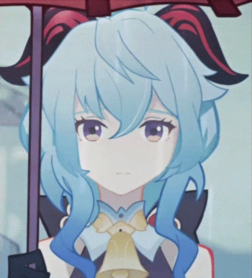 Ganyu Sad And Alone While Raining GIF