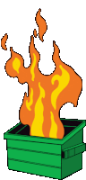 Garbage Can Flame Sticker GIF