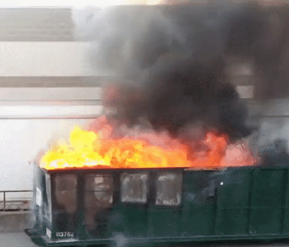 Garbage Dumpster Blazing Fire GIF