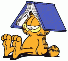 Garfield Book Head On Monday GIF