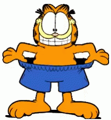 Garfield Cat Wearing Short GIF