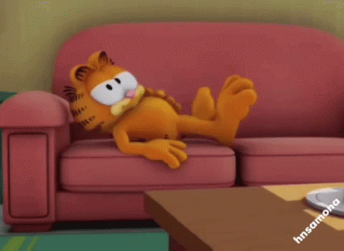 Garfield Couch Sleeping On Monday GIF