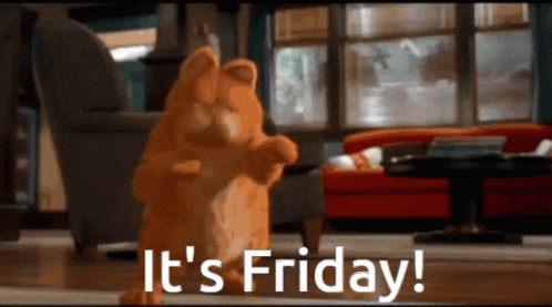Garfield Dancing in Living Room It's Friday