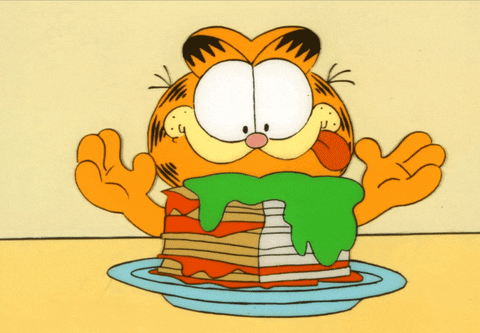Garfield Eating Sandwich While Gulp GIF