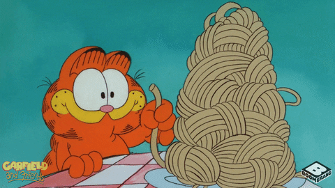 Garfield Eating Spaghetti GIF