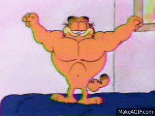 Garfield Flexing Muscles GIF