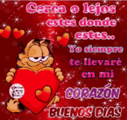 Garfield Heart Buenos Dias Amor Design GIF