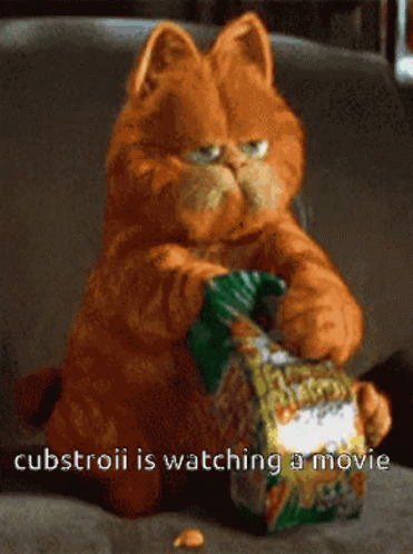 Garfield Is Watching A Movie GIF