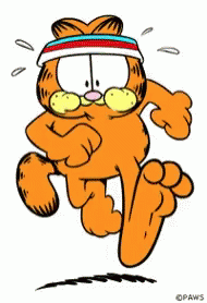 Garfield Jogging On Monday GIF