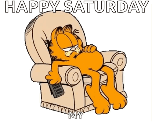 Garfield Laying in Chair With Remote Control