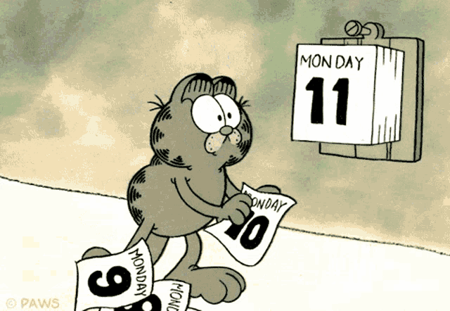 Garfield Monday Calendar GIF