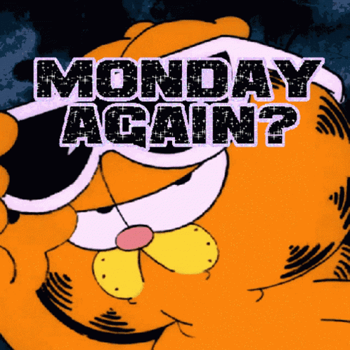 Garfield On Sunglasses Monday Again GIF