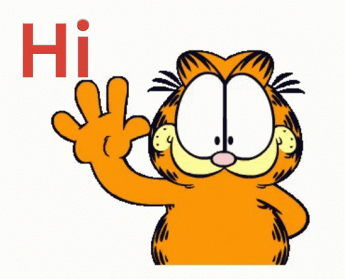 Garfield's Cute Smile With Hello Wave GIF