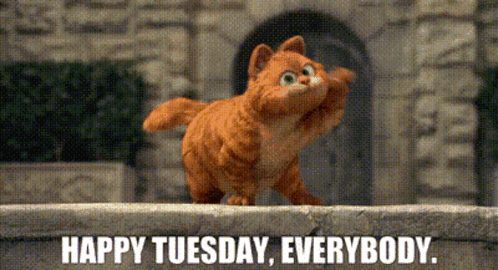 Garfield Says It's Only Tuesday Everybody GIF