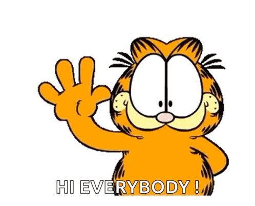 Garfield Waving Hi Everybody GIF