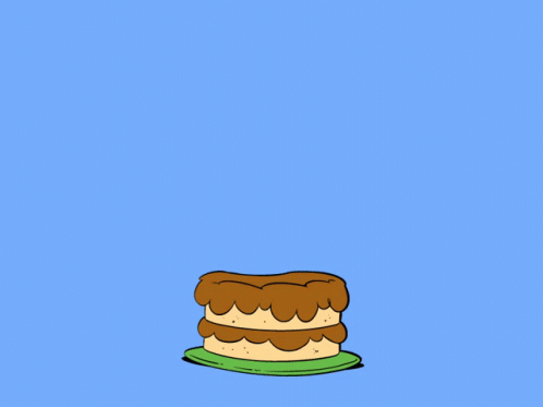 Garfield Wearing A Party Hat Stands In Front Of A Birthday Cake With The Words Surprise Written Above Him GIF