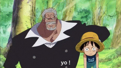 Garp Along With Luffy Saying Yo GIF