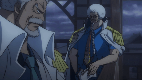Garp And Sengoku Talks In The Middle Of The Night GIF