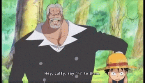 Garp Says Hey Luffy GIF