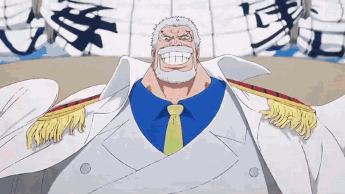 Garp Shouts His Raging Anger GIF