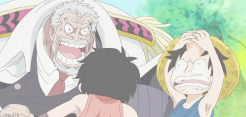 Garp Talking With Luffy GIF