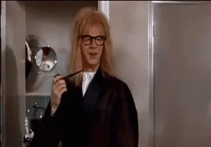 Garth Algar Smoking Tobacco Waynes World GIF