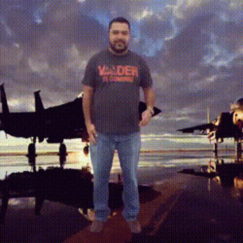 Gary Wallas Saluting Fighter Jet GIF