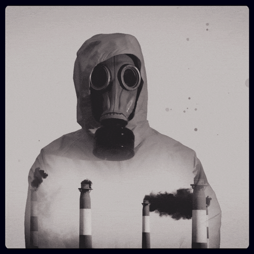 Gas Mask Fogged Up Animation GIF