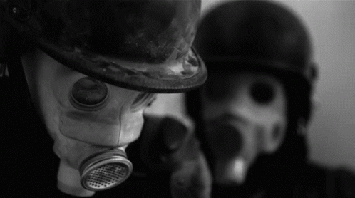 Gas Mask Haunting Silence GIF