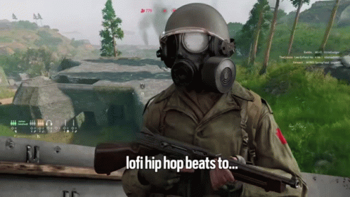 Gas Mask Man Holding Gun Lofi Hip Hop Beats