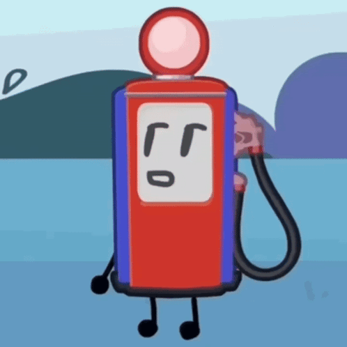 Gas Pump Character With Face And Arms GIF