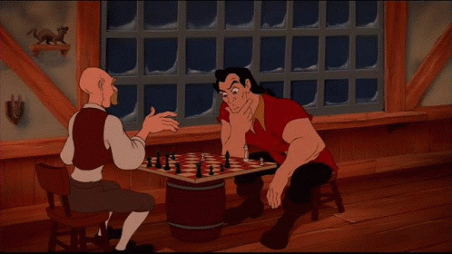 Gaston Checkers Sore Loser GIF