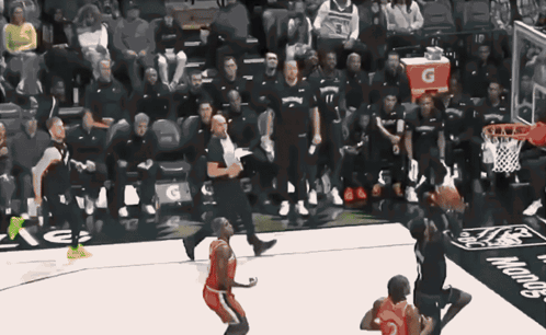Gatorade Cooler Behind Basketball Player GIF