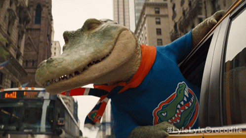Gators Mascot In The Van GIF