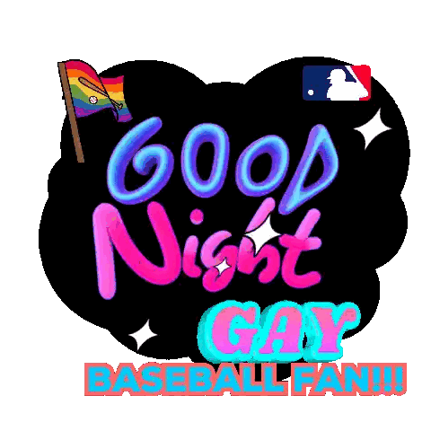 Gay Baseball Fan Sticker With Rainbow Flag
