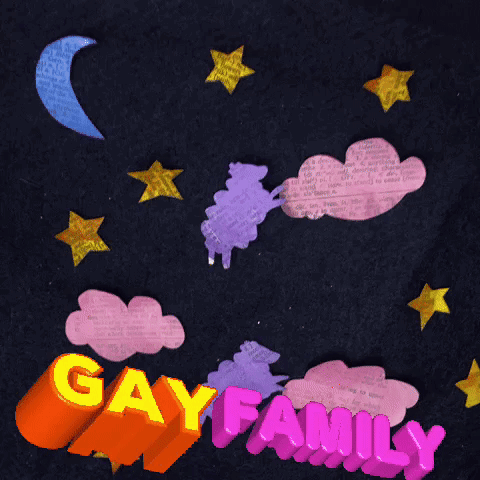 Gay Family Crescent Moon and Stars