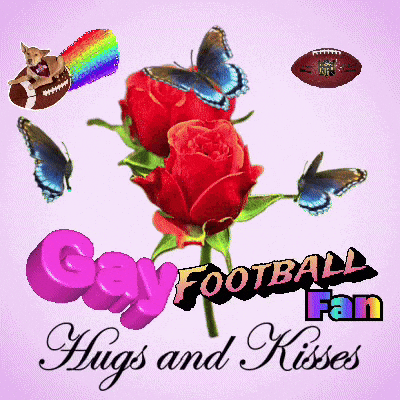 Gay Football Fans Greeting Card GIF