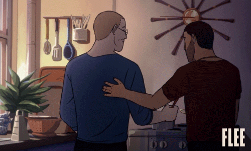 Gay Kiss Flee Animated Movie GIF