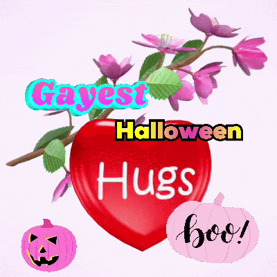 Gayest Halloween Hugs Heart GIF