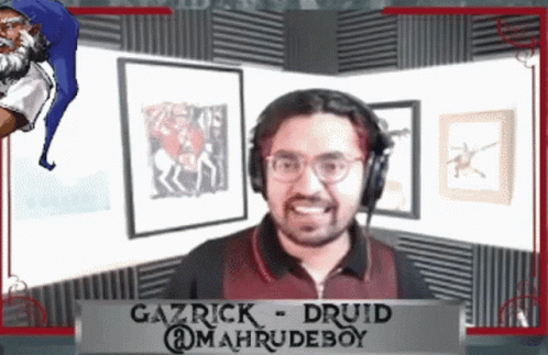 Gazrick Druid Smiling in Front of Mahrudeboy Sign