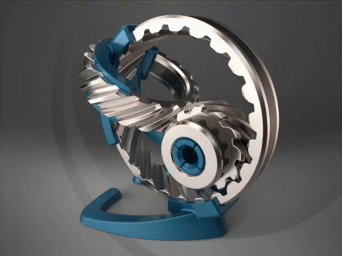 Gears Abstract Sculpture Moving GIF