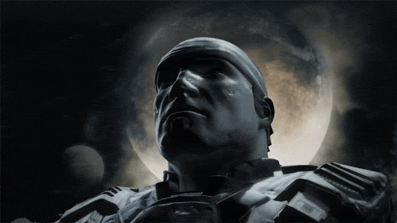 Gears Of War Marcus Fenix Statue GIF