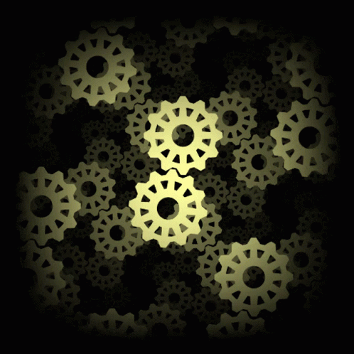 Gears Rotating Animation GIF
