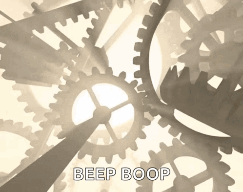 Gears Saying Beep Boop