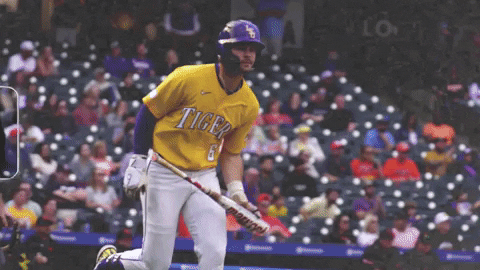 Geaux Tigers Baseball Throwing The Bat GIF