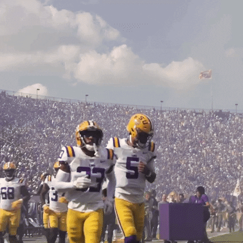 Geaux Tigers Running Removing Helmet GIF