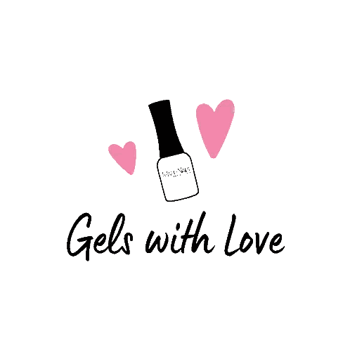 Gels With Love Logo Nail Polish Bottle Pink Hearts