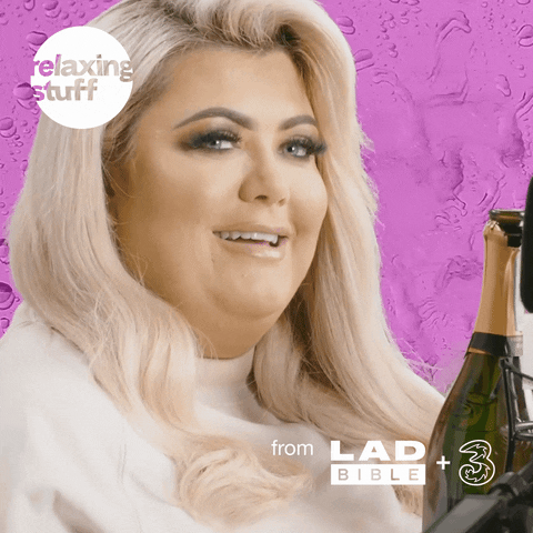 Gemma Collins Relaxing Prosecco Stuff GIF