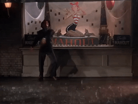 Gene Kelly Rain Dance At Night GIF